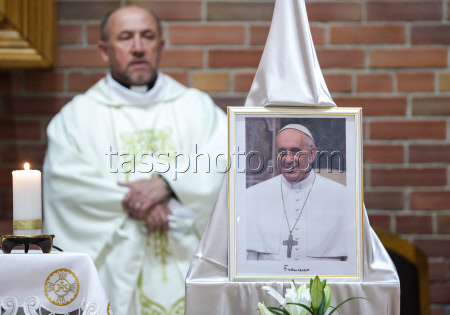 Memorial events for Pope Francis in Novosibirsk, Russia