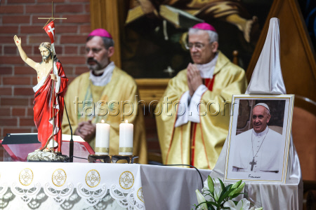 Memorial events for Pope Francis in Novosibirsk, Russia