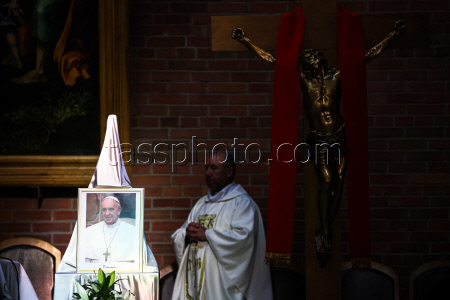 Memorial events for Pope Francis in Novosibirsk, Russia