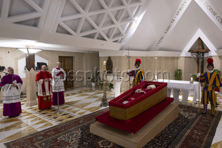 ITALY - RITE OF THE CONSTATATION OF THE DEATH OF THE PONTIFF AT THE CHAPEL OF SANTA MARTA AT THE VATICAN - 2025/4/21