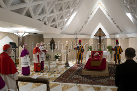 ITALY - RITE OF THE CONSTATATION OF THE DEATH OF THE PONTIFF AT THE CHAPEL OF SANTA MARTA AT THE VATICAN - 2025/4/21