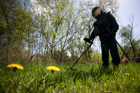Demining of Lugan River in Lugansk People's Republic