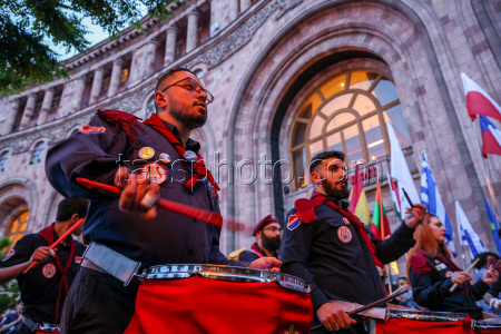 Torchlight procession ahead of Armenian Genocide Remembrance Day in Yerevan