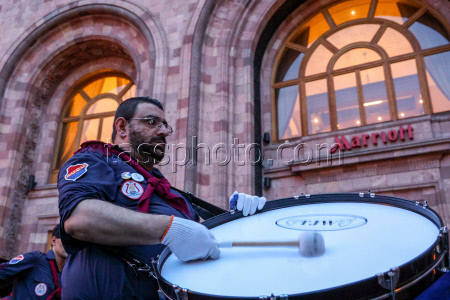 Torchlight procession ahead of Armenian Genocide Remembrance Day in Yerevan