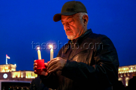 Torchlight procession ahead of Armenian Genocide Remembrance Day in Yerevan