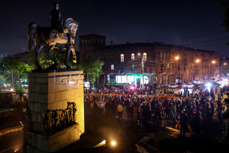 Torchlight procession ahead of Armenian Genocide Remembrance Day in Yerevan