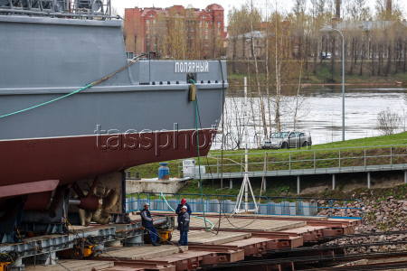 Polyarny minesweeper launched in St Petersburg