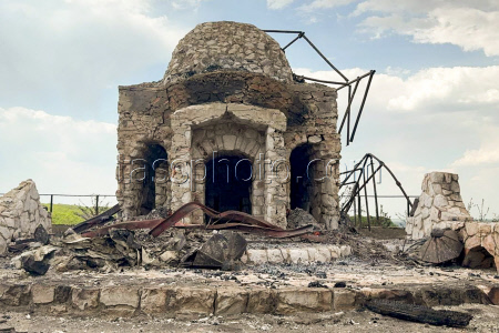 Burned-down New Jerusalem church complex in Belgorod Region, Russia