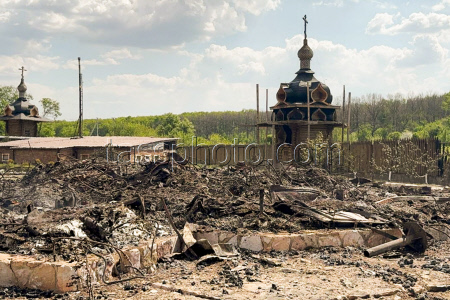 Burned-down New Jerusalem church complex in Belgorod Region, Russia