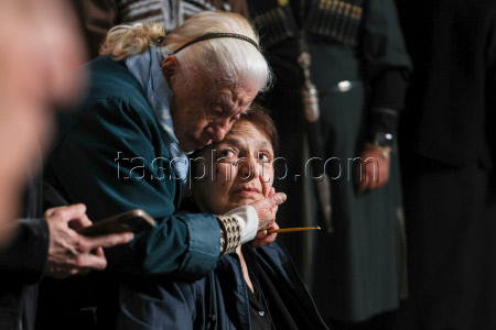 Burial service for sculptor Zurab Tsereteli in Tbilisi, Georgia