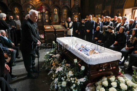 Burial service for sculptor Zurab Tsereteli in Tbilisi, Georgia