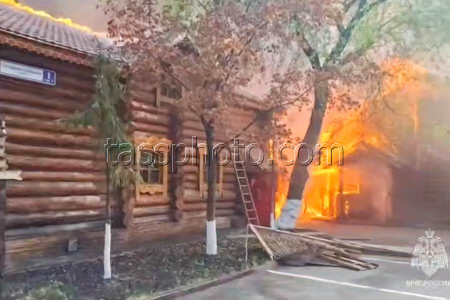 Fire at banya complex in Moscow