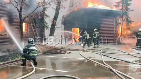 Fire at banya complex in Moscow