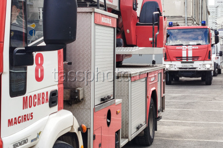 Emergency services at Russian State Library in Moscow