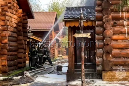 Fire at banya complex in Moscow