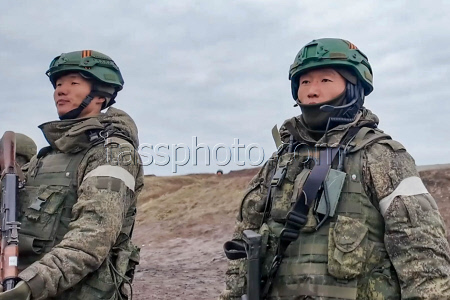North Korean servicemen in combat training