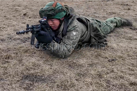 North Korean servicemen in combat training