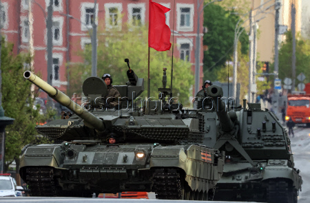 Rehearsal for Russia's annual Victory Day parade in Moscow