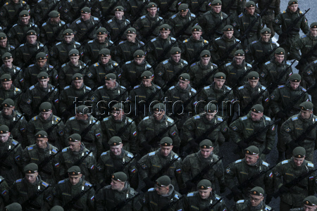 Rehearsal for Russia's annual Victory Day parade in Moscow