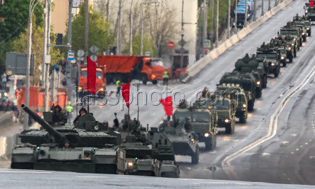 Rehearsal for Russia's annual Victory Day parade in Moscow