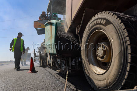 Roadworks in Kherson Region, Russia
