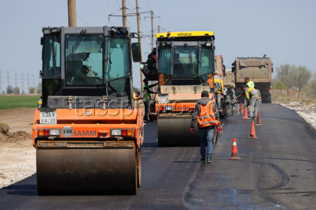 Roadworks in Kherson Region, Russia