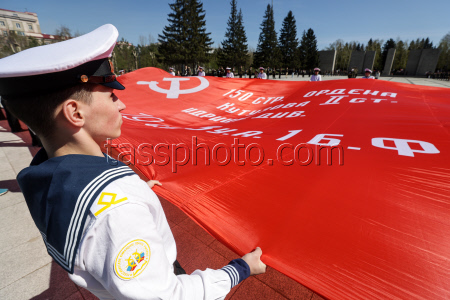 Our Great Victory march in Novosibirsk, Russia