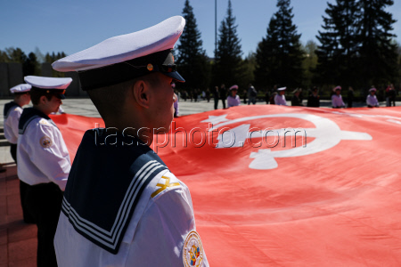 Our Great Victory march in Novosibirsk, Russia