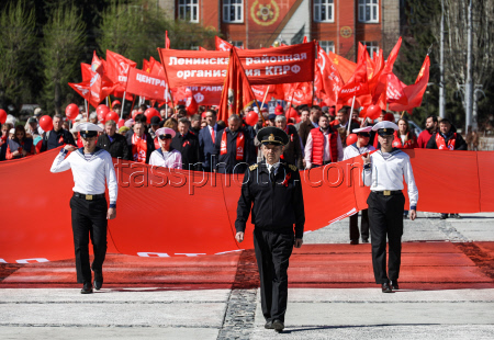 Our Great Victory march in Novosibirsk, Russia