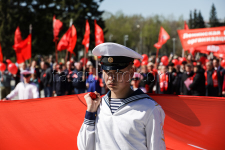 Our Great Victory march in Novosibirsk, Russia