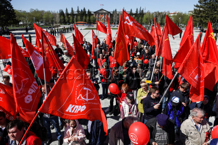 Our Great Victory march in Novosibirsk, Russia