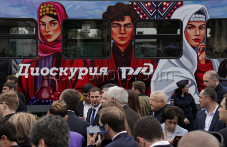 Launch of Dioscuria electric train between Sirius, Russia and Sukhum, Abkhazia