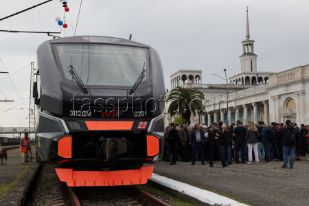 Launch of Dioscuria electric train between Sirius, Russia and Sukhum, Abkhazia
