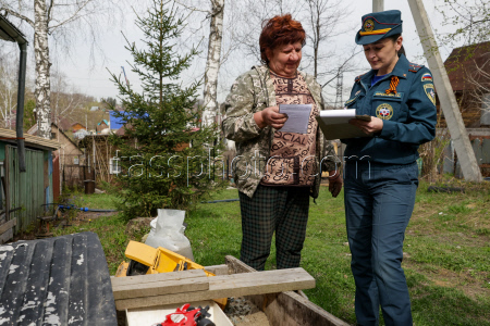 Fire safety checks in Novosibirsk, Russia