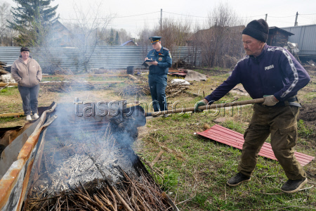 Fire safety checks in Novosibirsk, Russia