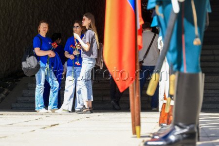 Церемония слияния Вечных огней в Волгограде
