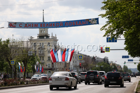 Подготовка ко Дню Победы в Луганске