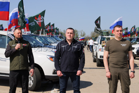 Handing over vehicles to special military operation zone in Rostov-on-Don
