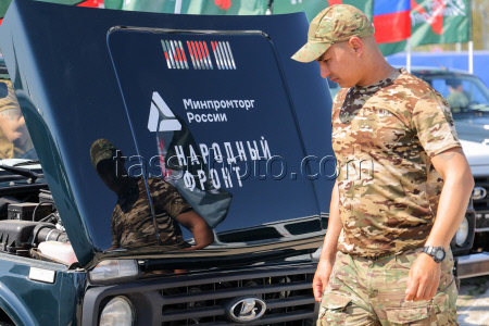 Handing over vehicles to special military operation zone in Rostov-on-Don