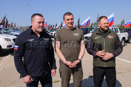 Handing over vehicles to special military operation zone in Rostov-on-Don