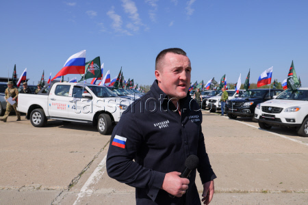 Handing over vehicles to special military operation zone in Rostov-on-Don