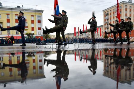 Dress rehearsal for Victory Day military parade in Krasnoyarsk, Russia