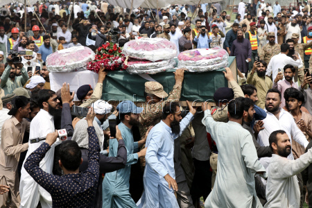 Funeral of victims of Indian military strikes in Pakistan