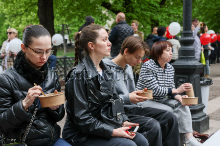 Акция "Солдатская каша" в Москве