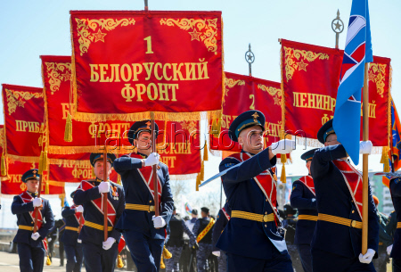 Victory Day parade in Yakutsk, Russia