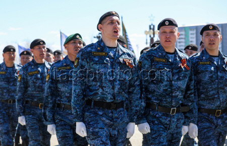 Victory Day parade in Yakutsk, Russia