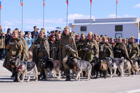 Victory Day parade in Yakutsk, Russia