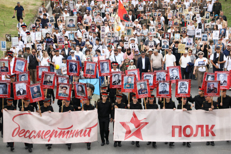 Immortal Regiment event in Bishkek, Kyrgyzstan