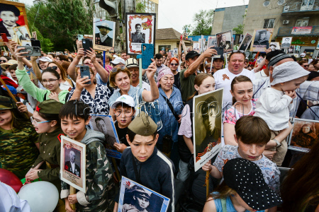 Immortal Regiment event in Bishkek, Kyrgyzstan