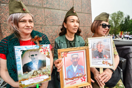 Immortal Regiment event in Bishkek, Kyrgyzstan